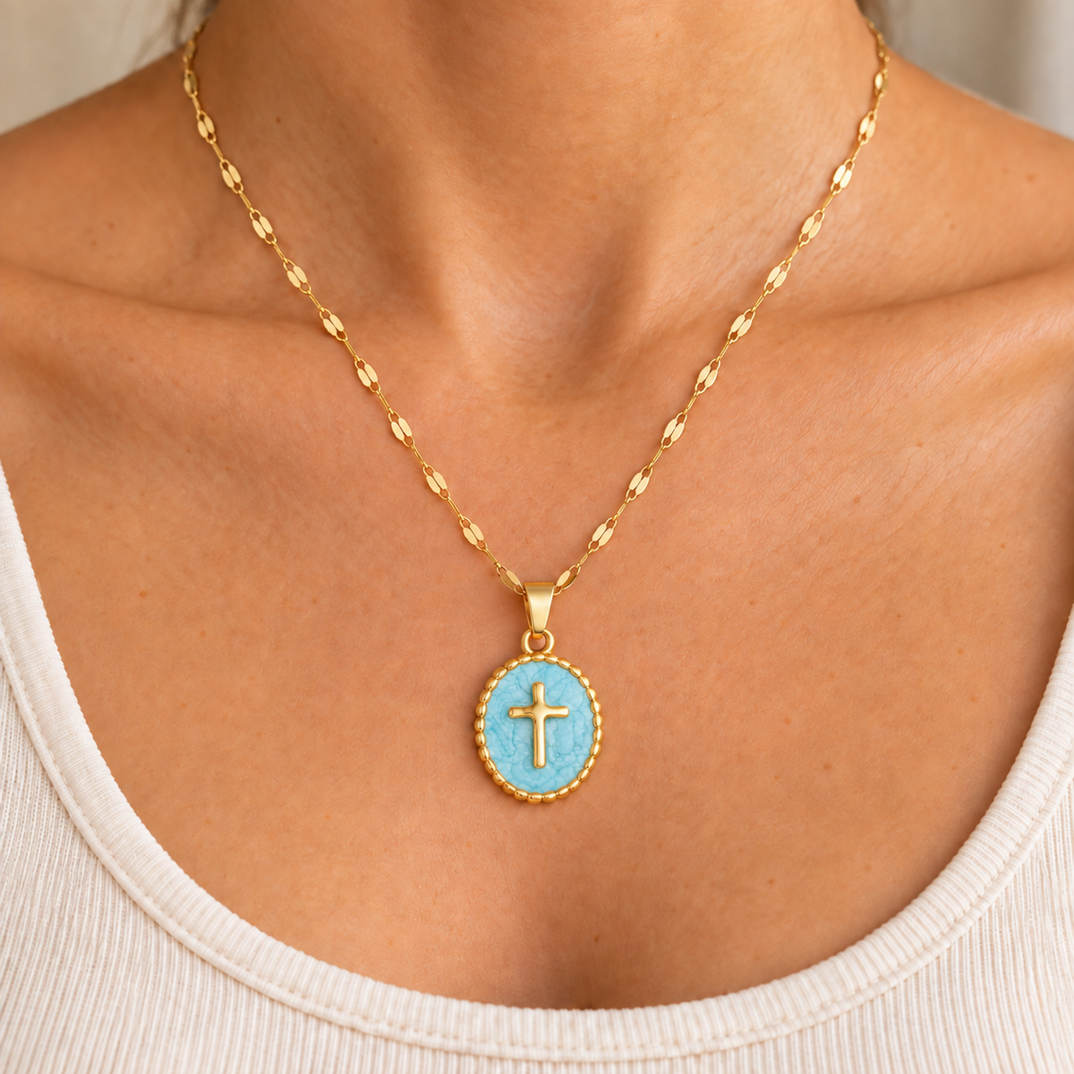 Cross Enamel Necklace