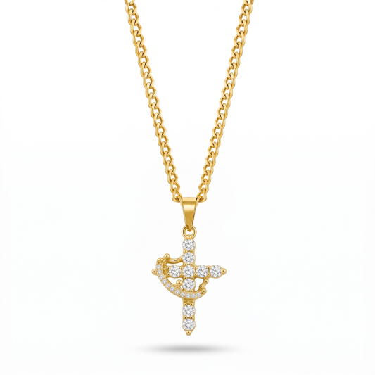 Cross & Crown Necklace