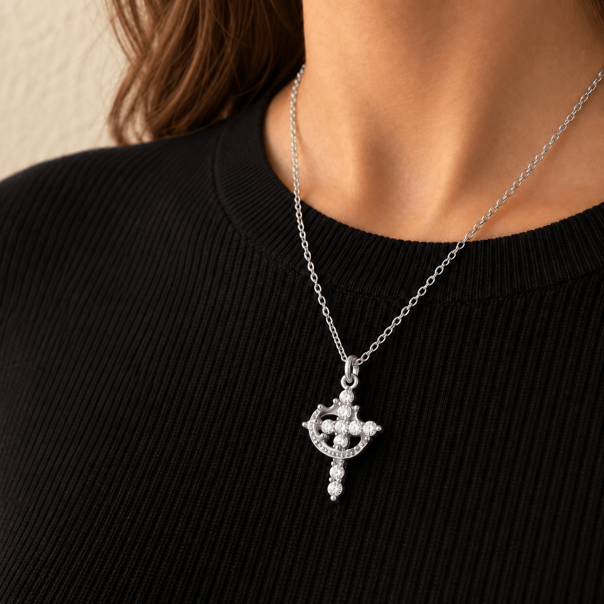 Cross & Crown Necklace - Sunday&Stone