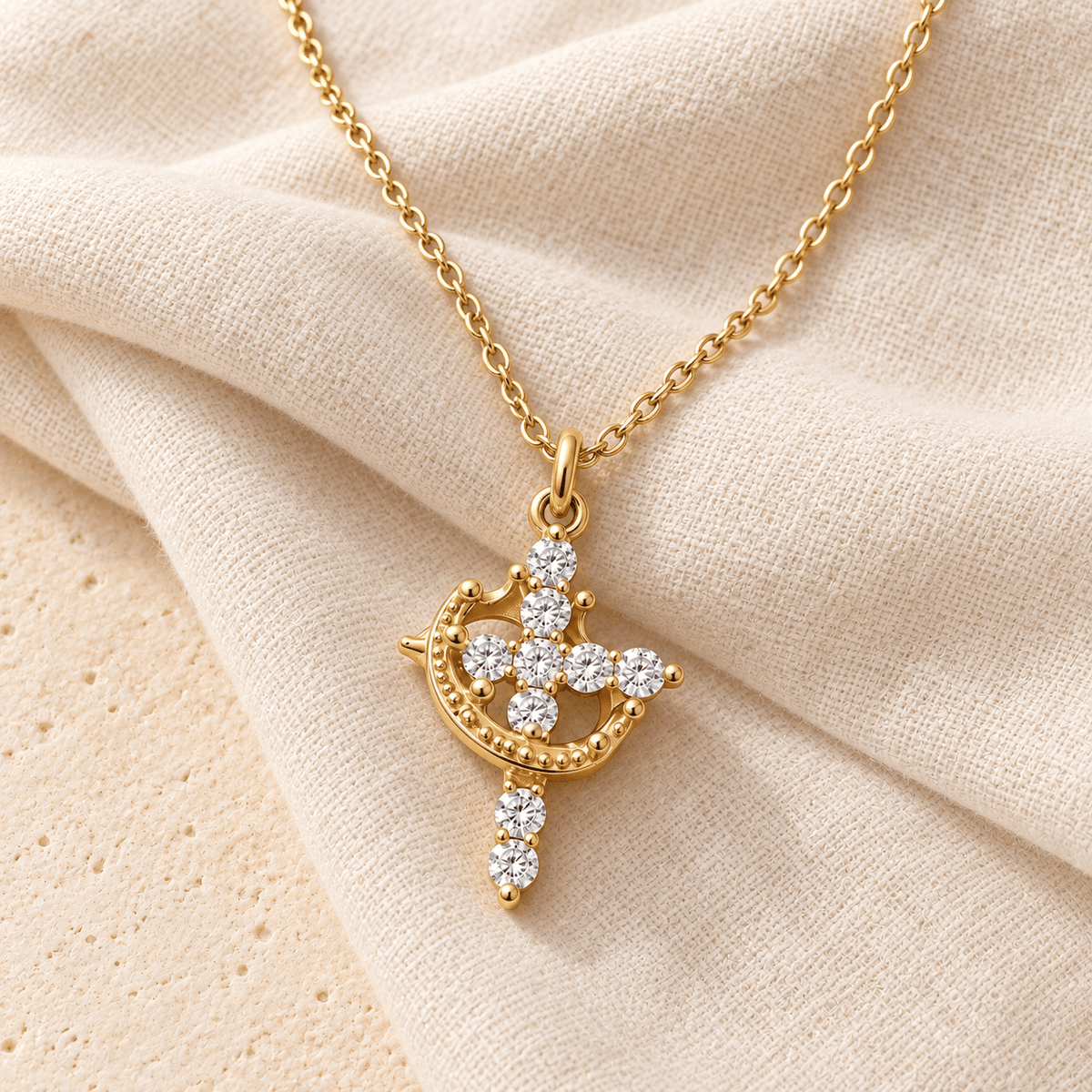 Cross & Crown Necklace - Sunday&Stone