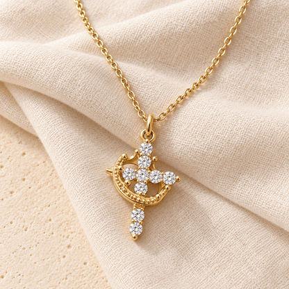 Cross & Crown Necklace - Sunday&Stone