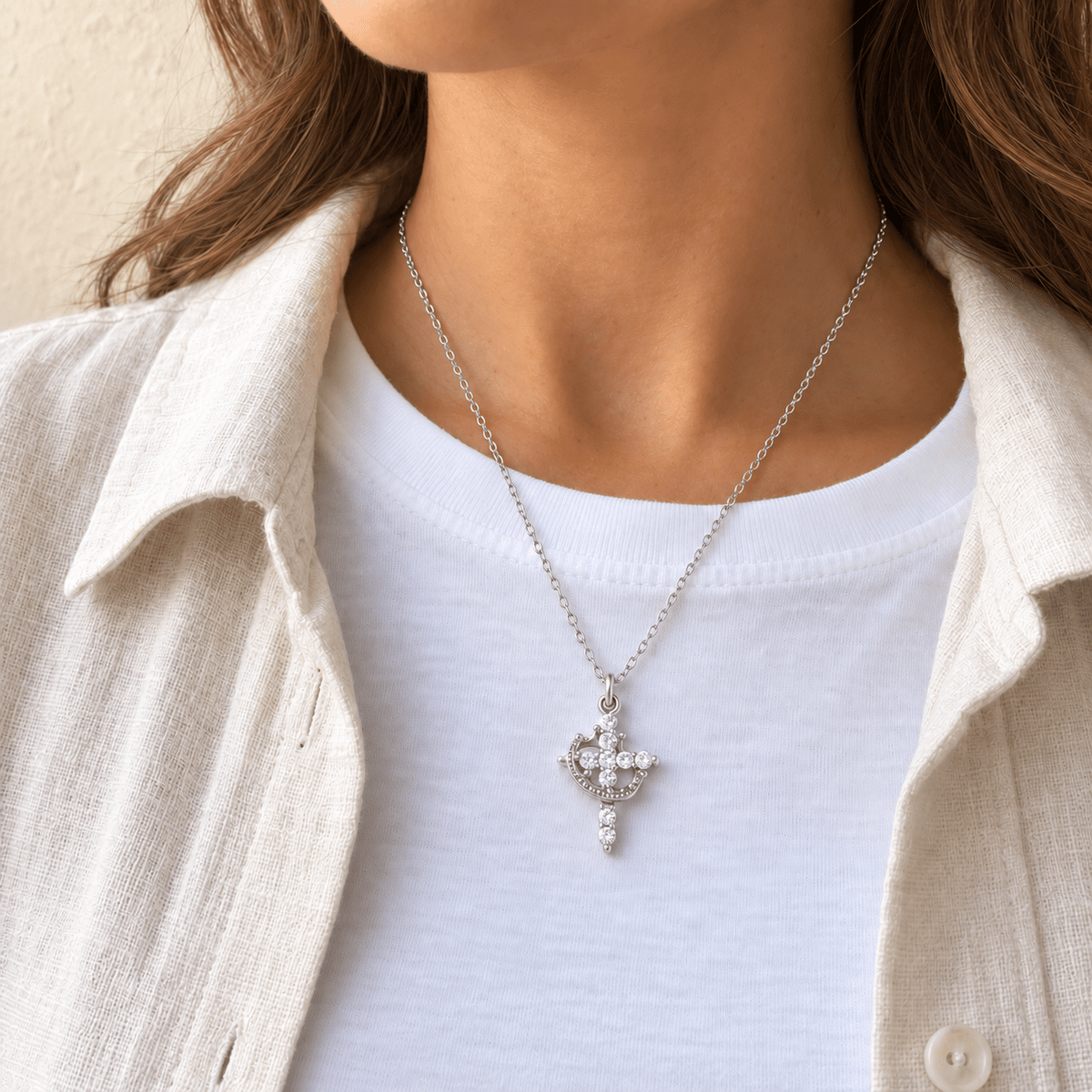 Cross & Crown Necklace - Sunday&Stone