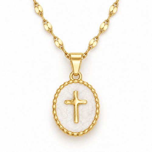 Cross Enamel Necklace - Sunday&Stone