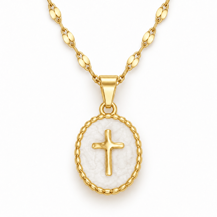 Cross Enamel Necklace - Sunday&Stone