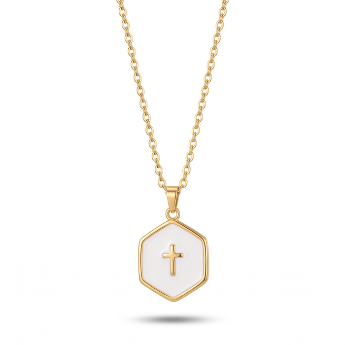 Cross Inside Pearls Necklace - Sunday&Stone