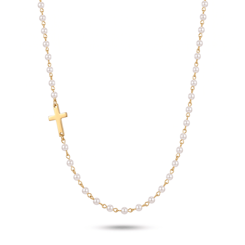 Cross & Pearls Necklace - Sunday&Stone