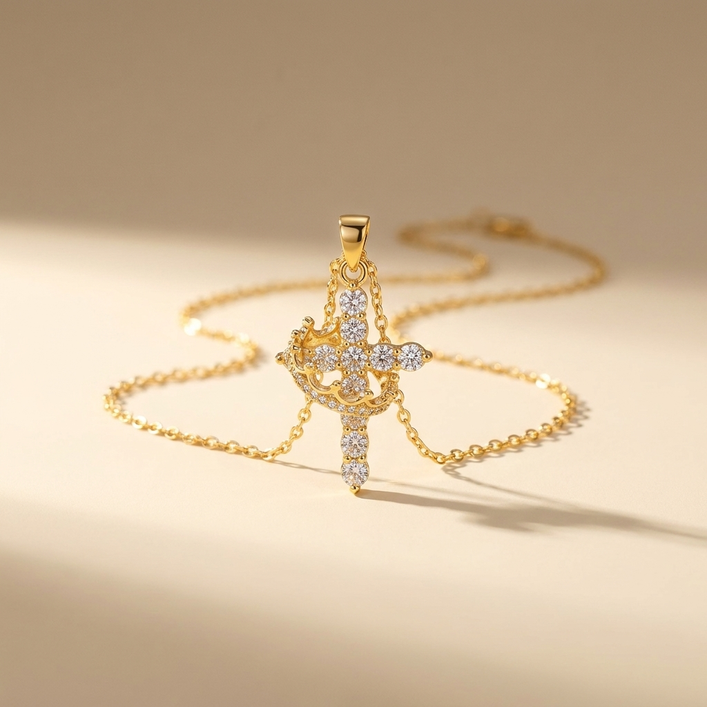 Cross & Crown Necklace