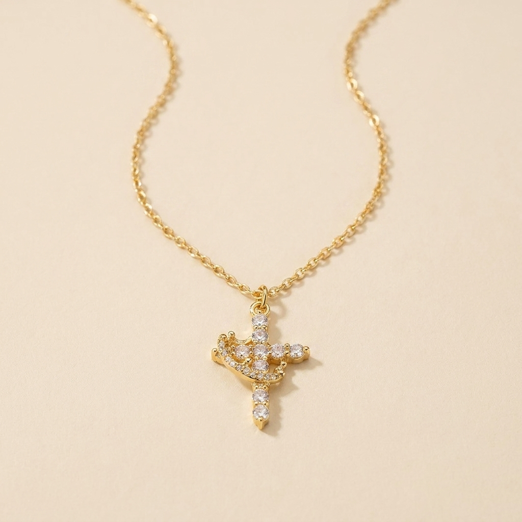 Cross & Crown Necklace