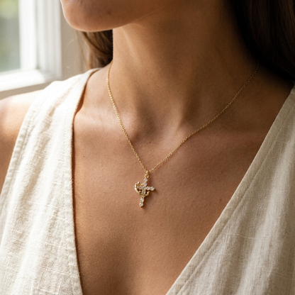 Cross & Crown Necklace
