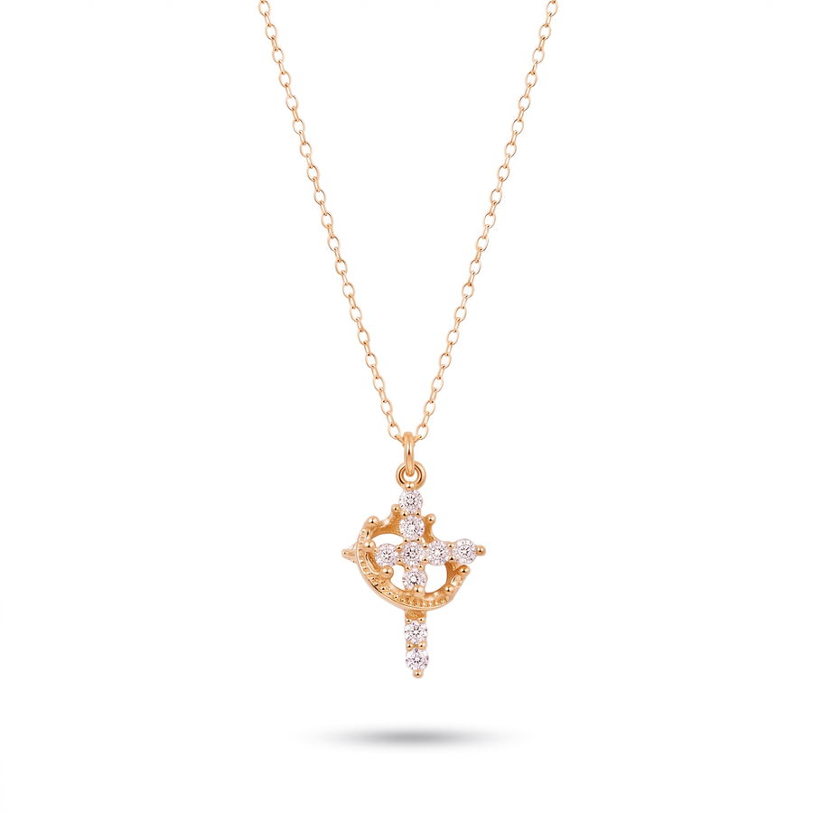 Cross & Crown Necklace