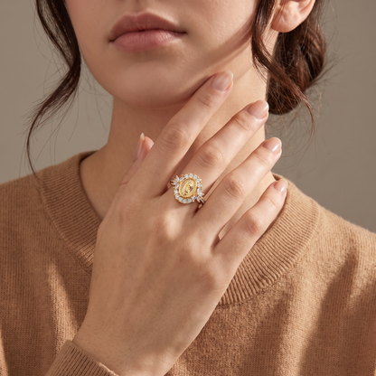 Elegant Virgin Mary Emblem Ring