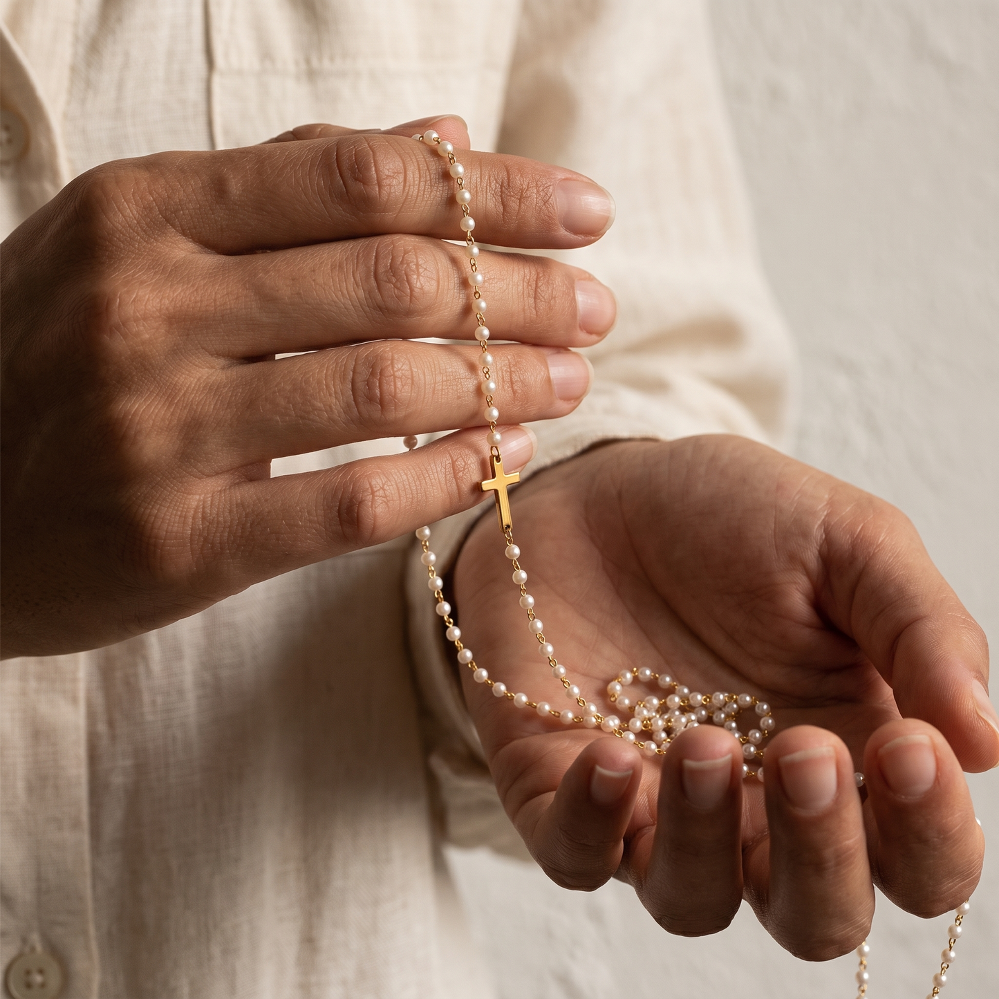 Cross & Pearls Necklace