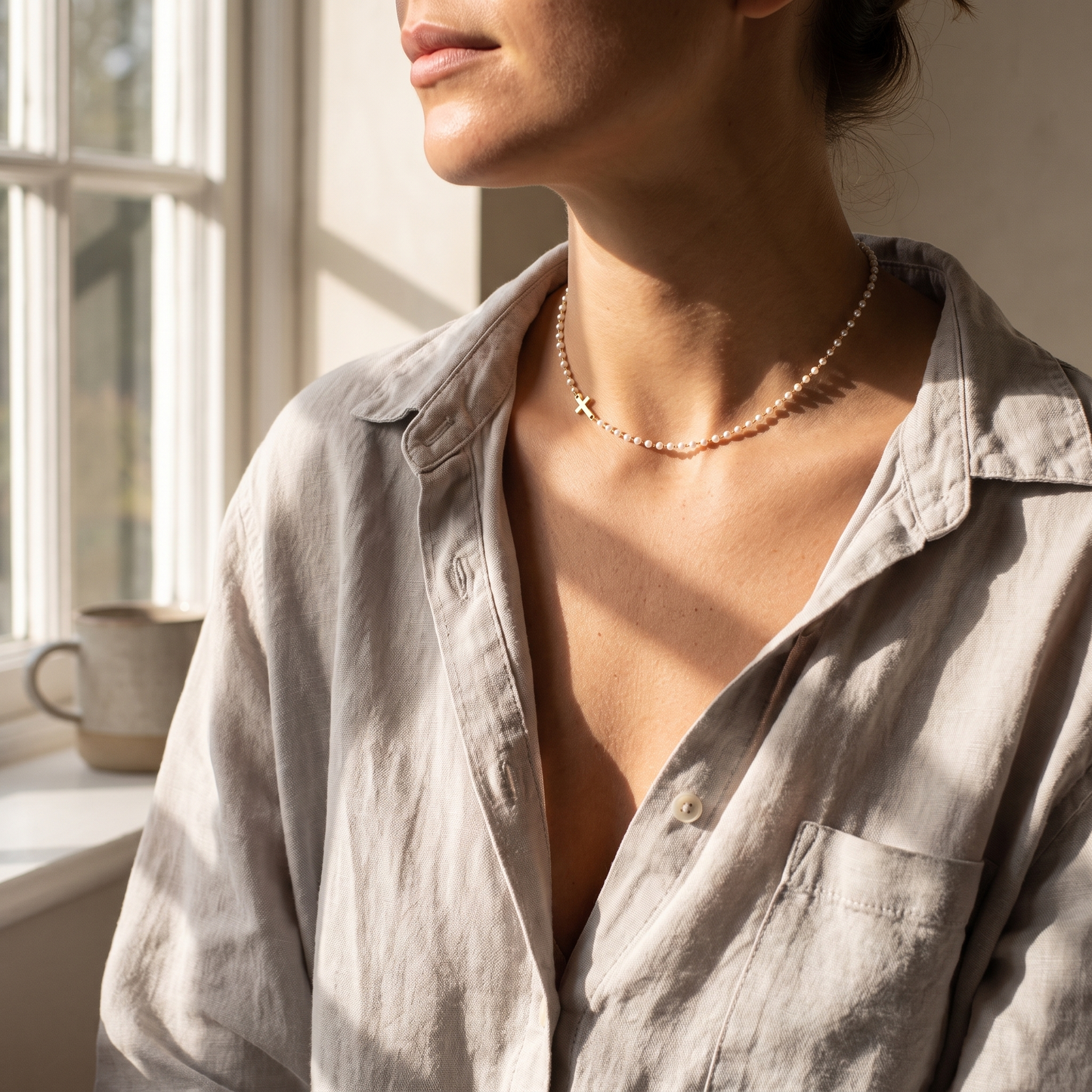Cross & Pearls Necklace