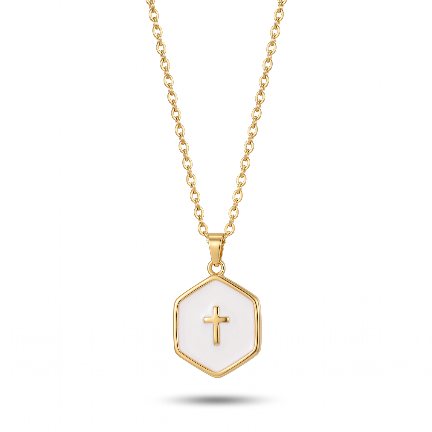 Cross Inside Pearls Necklace